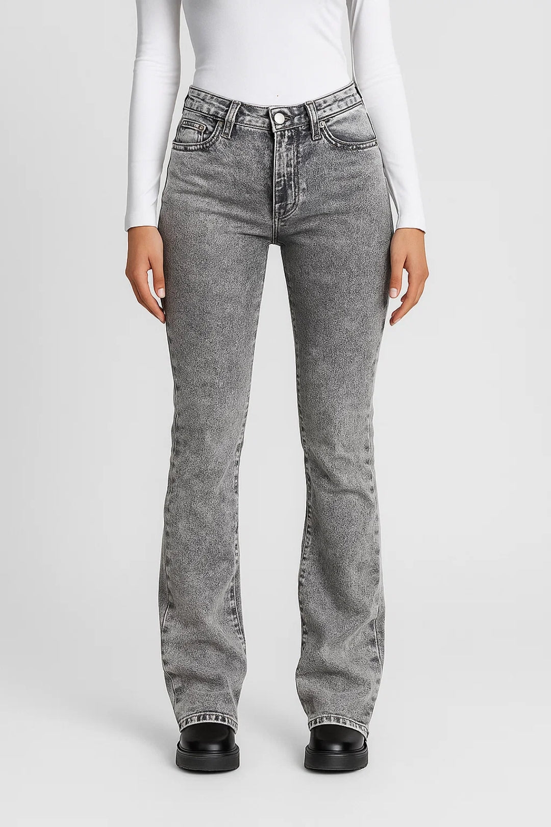 Leveät Farkut | Korkea Vyötärö Vintage Pesulla | Ajaton ja Mukava