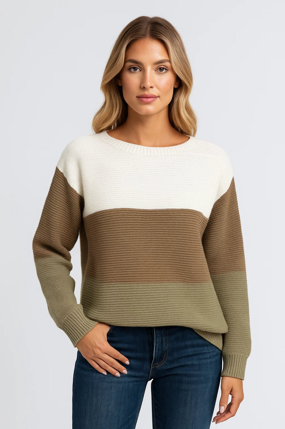 Neulepaita | Värilohkot Pyöreällä Kauluksella | Mukava ja Rentoa