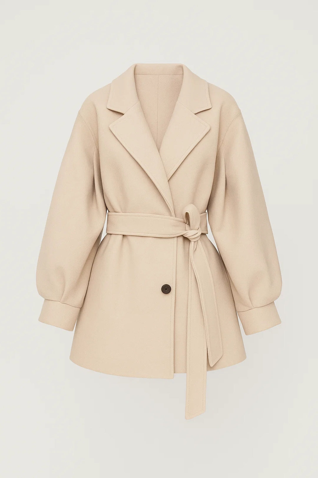 Yksityiskohtainen Naisten Takki | Vyö & Puffihihat | Elegantti Syystyyli