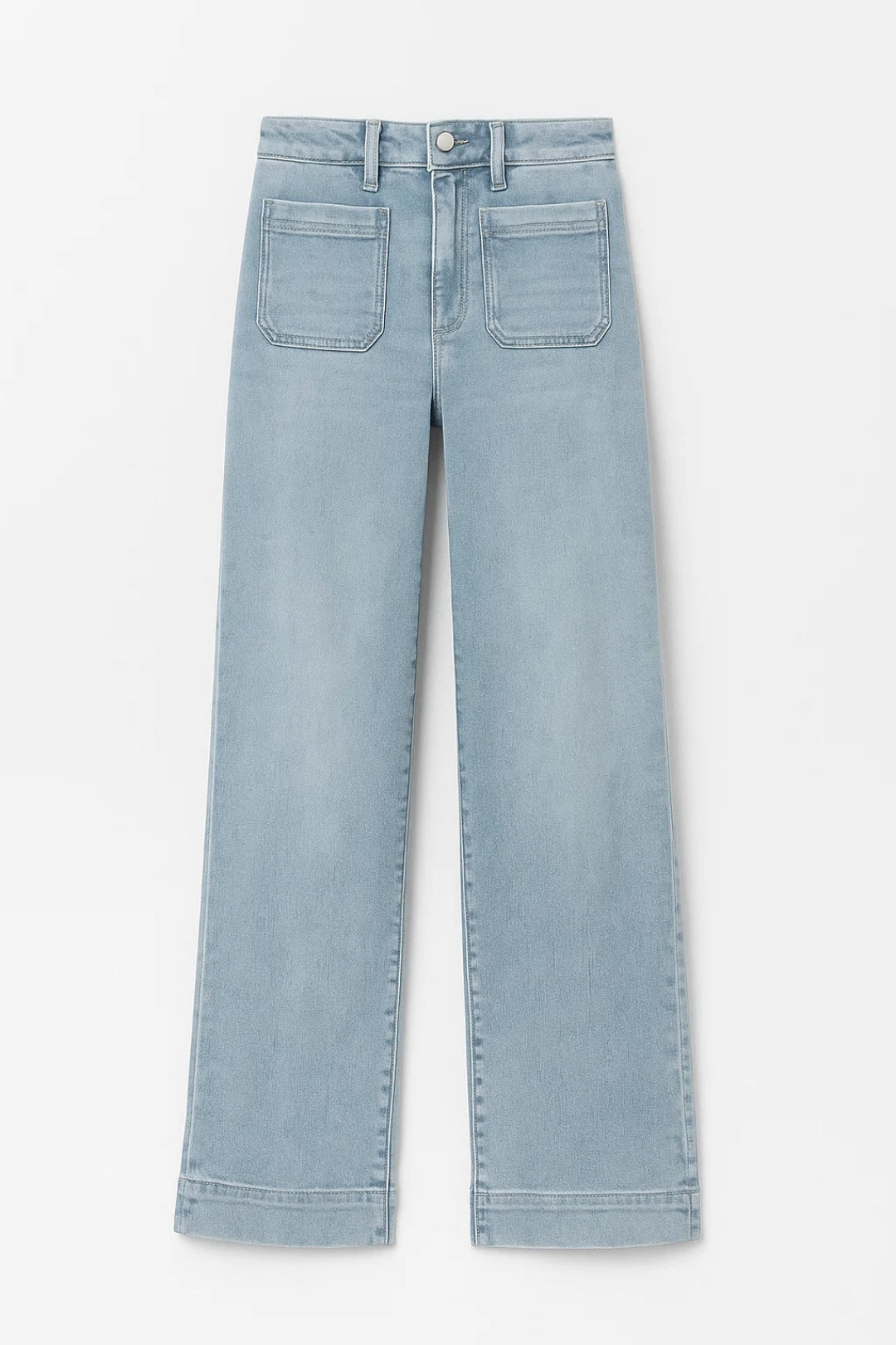 Korkeavyötäröiset Farkut | Suorat Lahkeet Taskuilla | Rentoa Mukavuutta