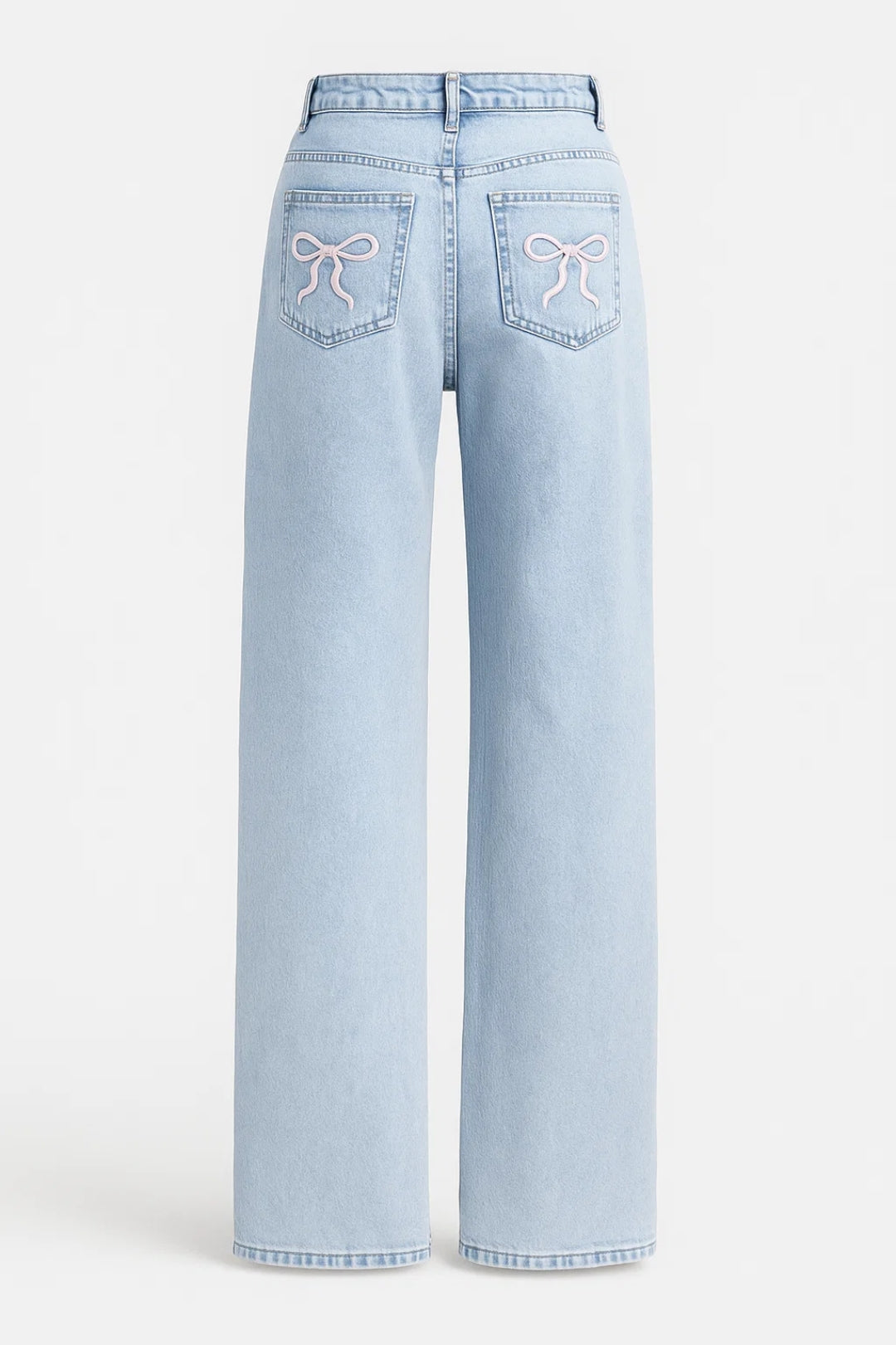 Laaja Lahje Farkut | Leikkisä Housu Kirsikkakuviolla | Korkea Vyötärö