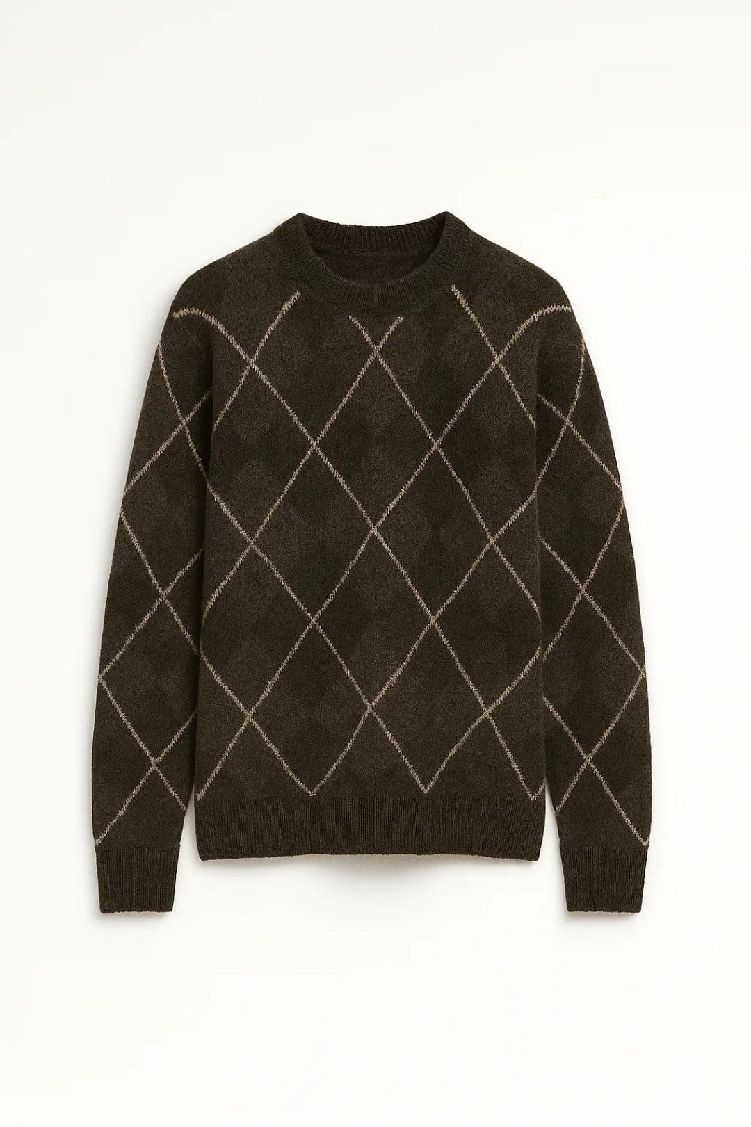 Naisten Neule | Klassinen Ruudullinen Kuosi ja Pyöreä Kaula-aukko | Tyylikäs ja Mukava