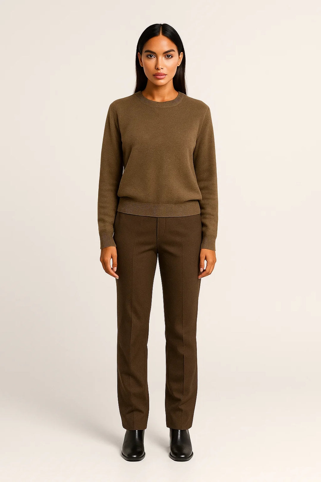 Neulepusero naisille | Pyöreä kaula-aukko ja ribbausreunat | Pehmeä ja ajaton