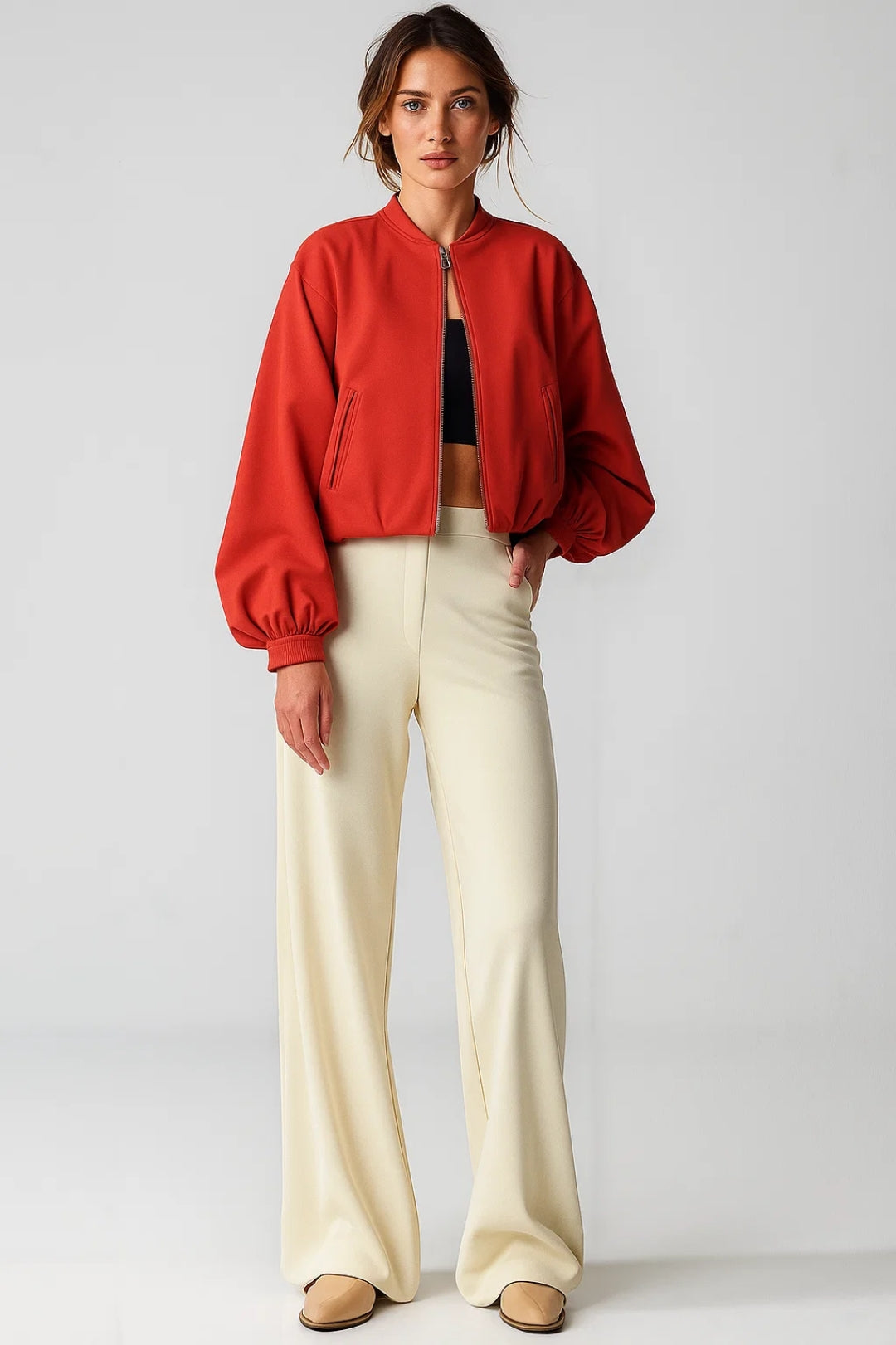 Lyhyt Bombertakki | Minimalistinen Suunnittelu | Musta tai Terrakotta