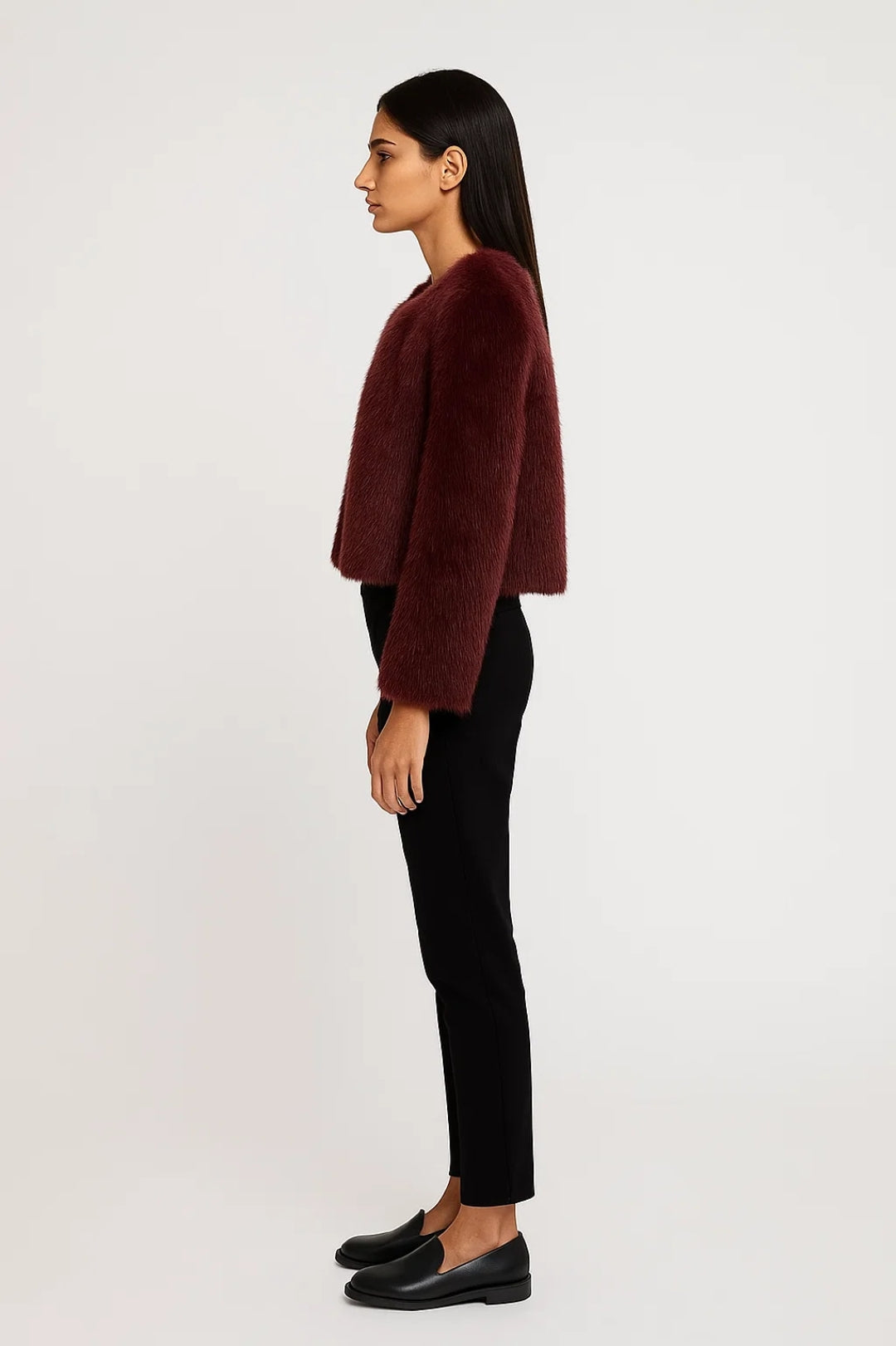 Tekoturkki Naisten Takki | Pyöreä Kaula-aukko ja Suora Leikkaus | Pehmeä ja Tyylikäs