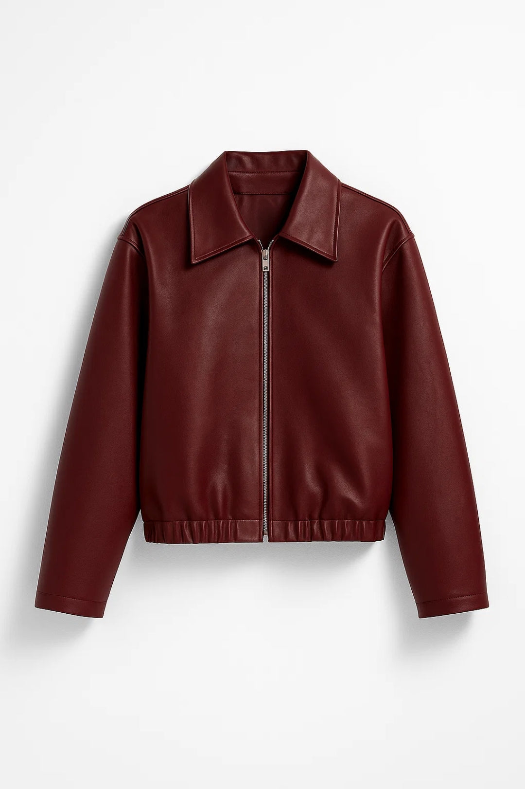 Lyhyt Nahkatakki | Syvä Bordeauxpunainen