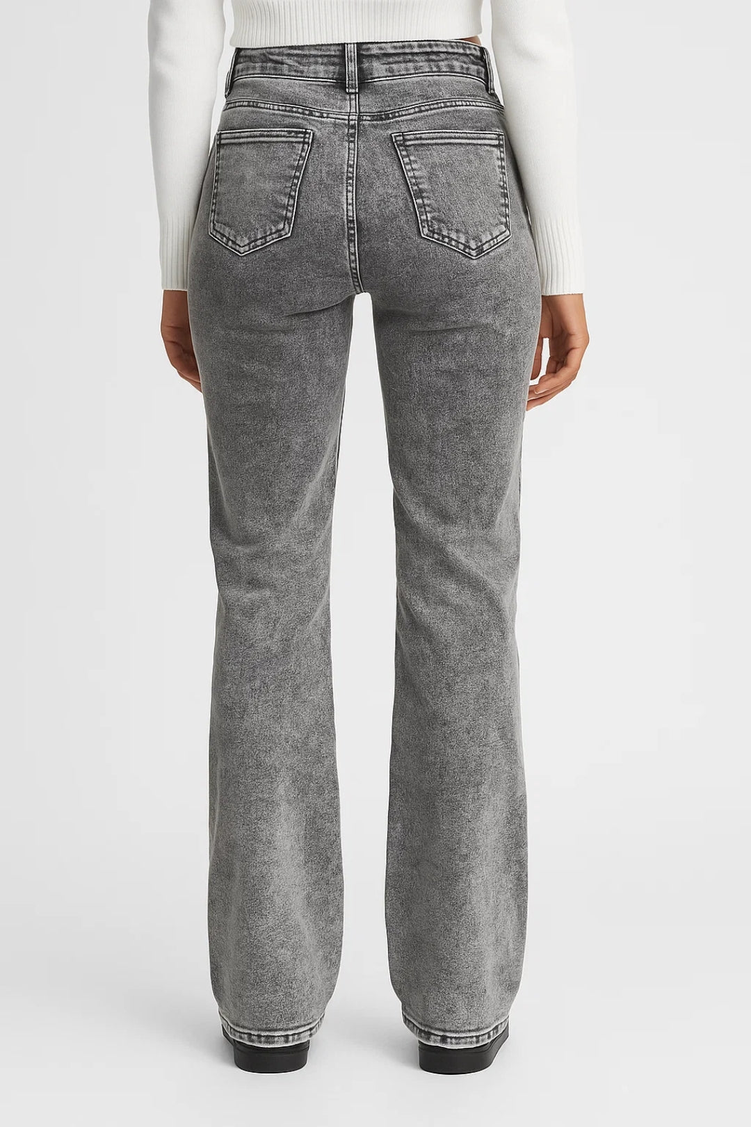 Leveät Farkut | Korkea Vyötärö Vintage Pesulla | Ajaton ja Mukava