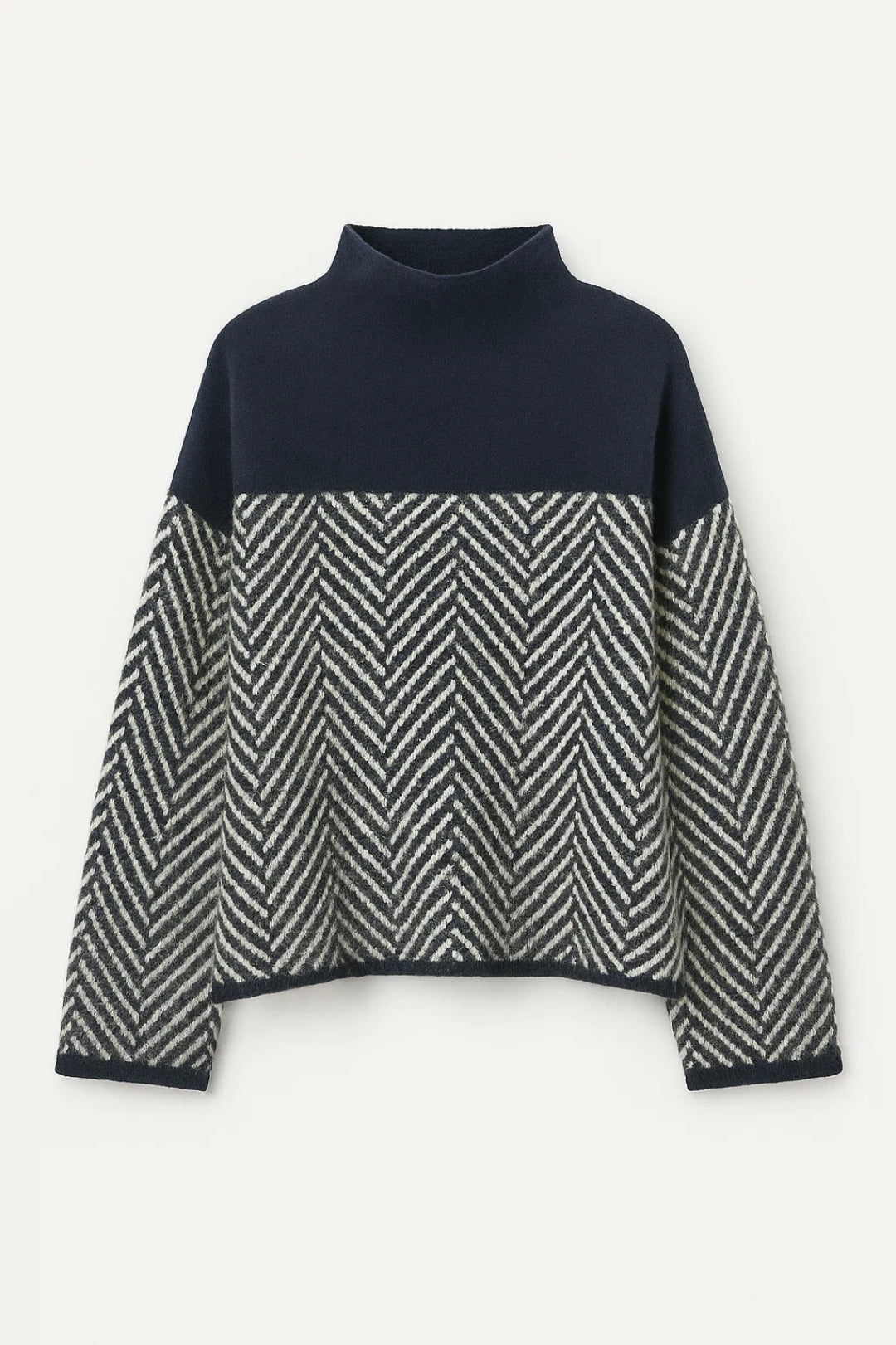 Neulepaita | Korkea kaulus | Moderni chevron-kuvio