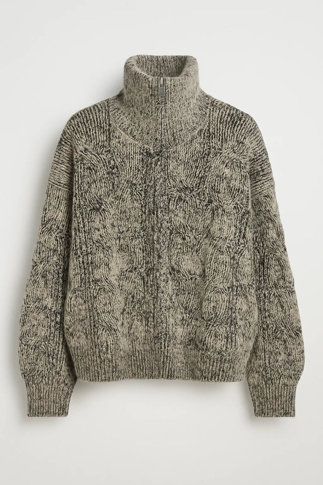 Rohdosti neulottu naisten neule | Rentoa istuvuutta vetoketjukauluksella | Lämmin ja mukava