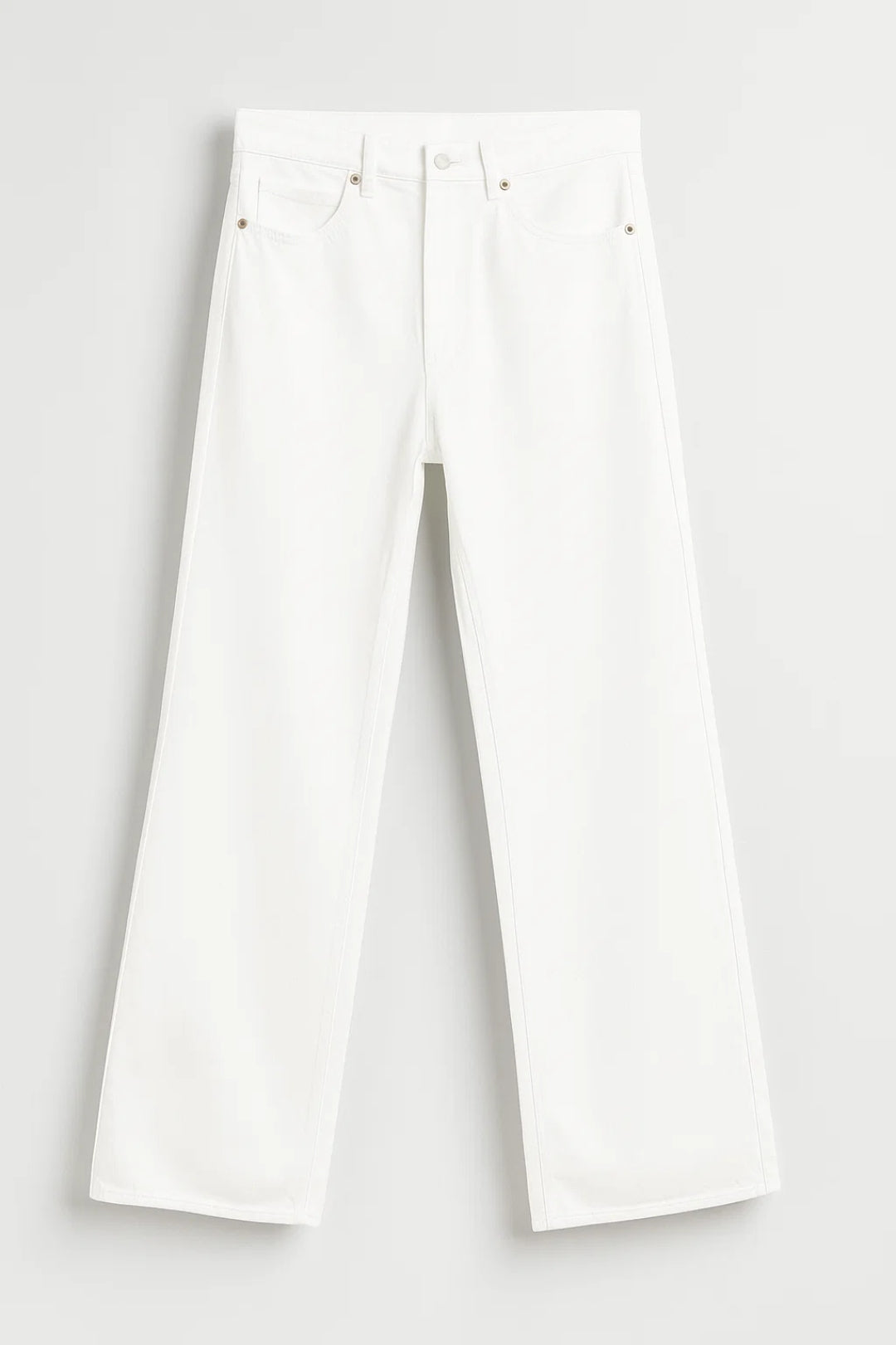 Suorat Naisten Housut | Korkea Vyötärö Viidellä Taskudetaililla | Minimalistinen Leikkaus