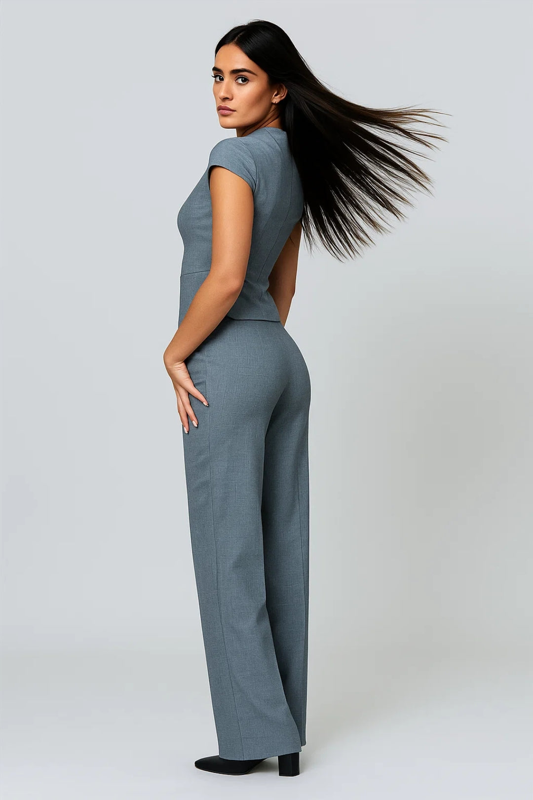 Kaksiosainen Setti Naisille | Muotoiltu Lyhythihainen Paita ja Housut | Liiketoiminnallinen ja Hienostunut