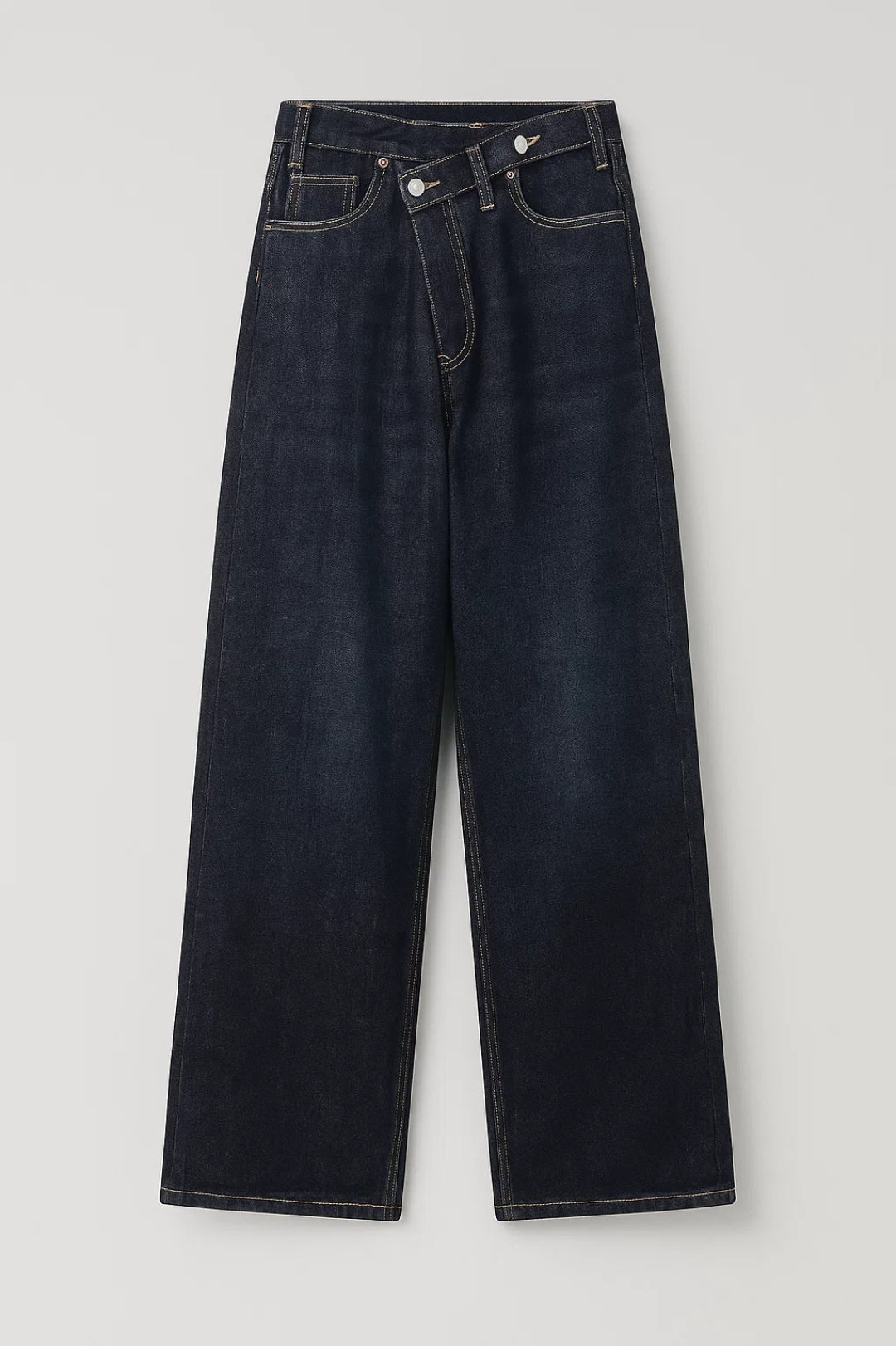 Löysät Naistenhousut | Korkea Vyötärö Asymmetrisella Sulkemisella | Moderni ja Mukava