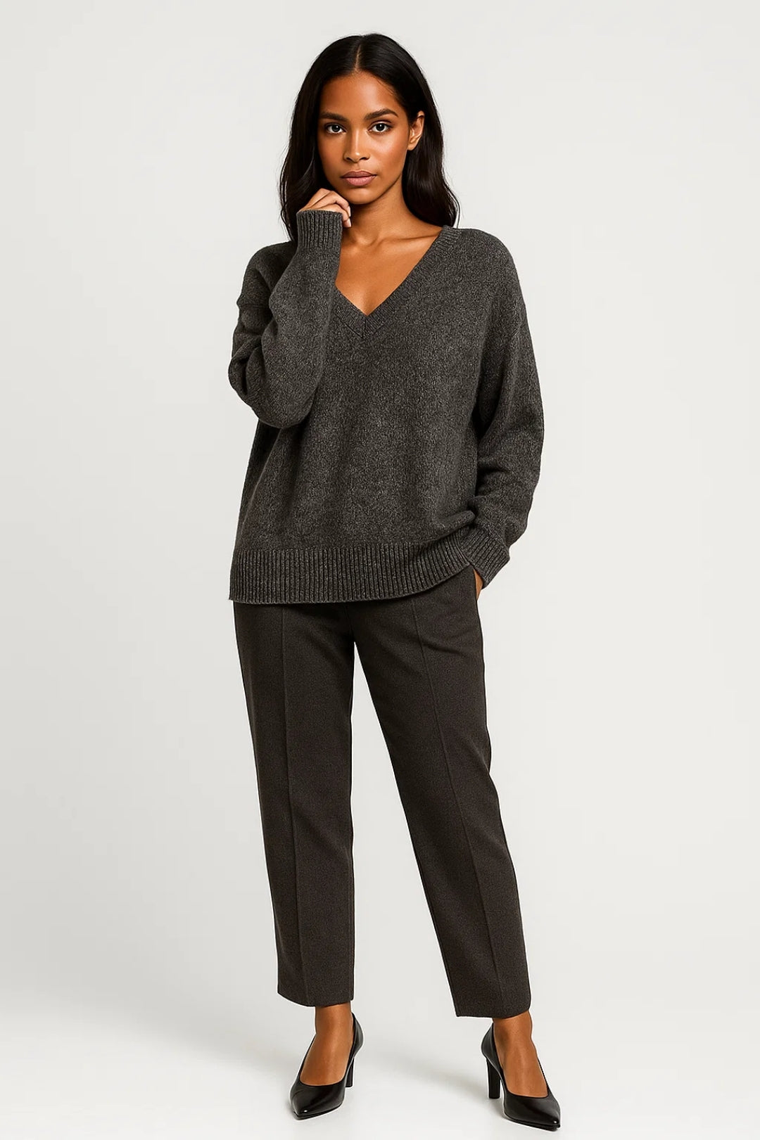 Neule Naisille | V-Pääntie Rentoa Istuvuutta | Pehmeä ja Monikäyttöinen