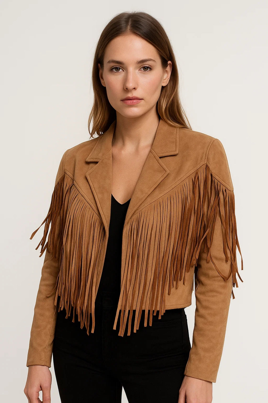 Lyhyt Naisten Takki | Lännen tyyli Frangeilla | Leikkisä ja Trendikäs