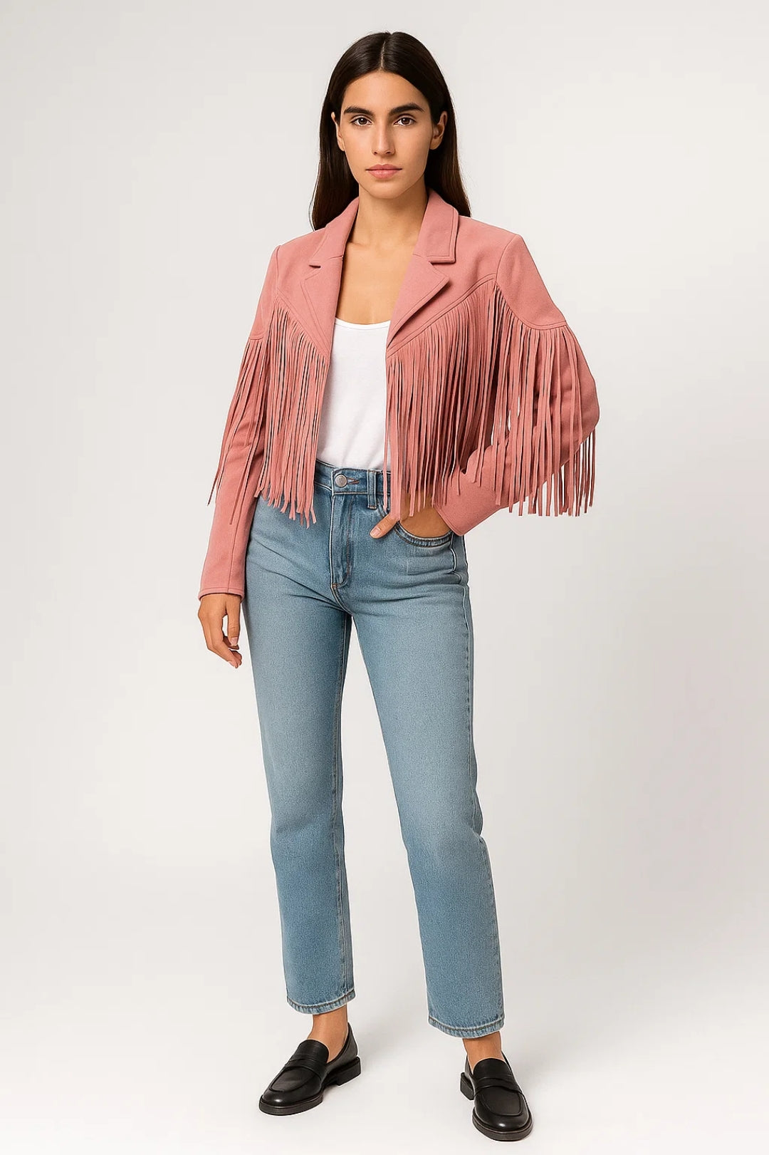 Lyhyt Naisten Takki | Lännen tyyli Frangeilla | Leikkisä ja Trendikäs