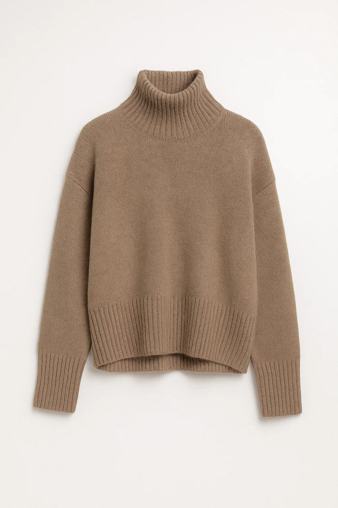 Naisten Neule | Korkea Kaulus ja Raidoitettu Reuna | Lämmin ja Ajaton Ilme